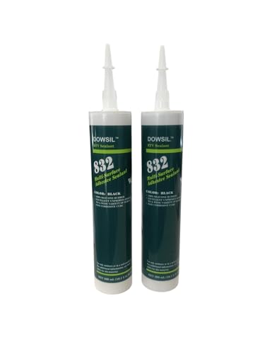 832 Multi-Surface Adhesive Sealant Silicone Black 10 oz (2-Pack)