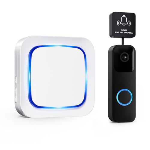 PHYSEN Reenvío de Timbre Exterior Compatible con Timbre de Puerta de Vídeo Blink (última generación), 58 Tonos de Llamada y 5 Modos de Notificación, 1 Convertidor y 1 Receptor