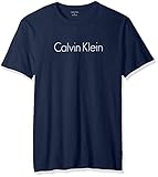 Calvin Klein Men's Short Sleeve Space Dye Ck Logo Crew Neck T-Shirt Shirt, Atlantis, Medium