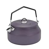 Sonsoke Hervidor de agua de acero inoxidable para exteriores, 1 L, hervidor de agua portátil, de acero inoxidable 304, para picnic, senderismo, camping, olla a presión (morado)