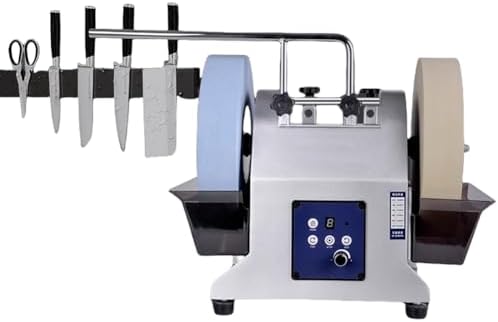 Electric Knife Sharpener - Dual Wheel Low Speed Water-Cooled Bench Sharpener with Adjustable Tank for Professional and Home Kitchen Use