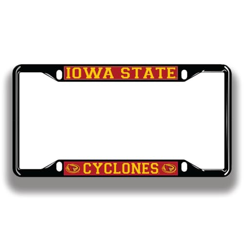 Elite Fan Shop Iowa State Cyclones License Plate Frame Black