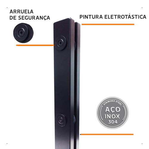Coluna Torre Aço Inox 50cm (guarda-corpo) (Preto)