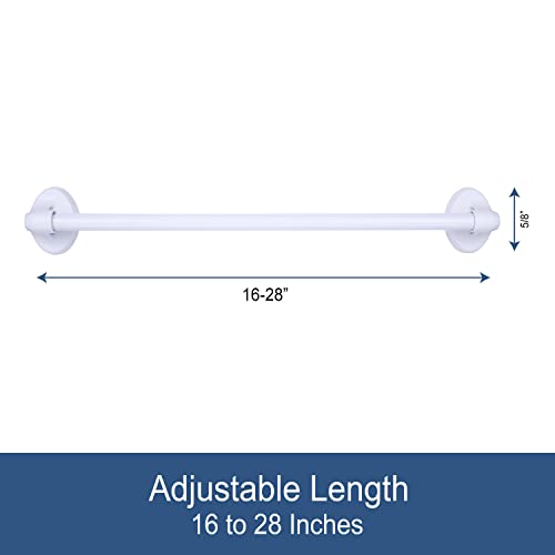 Kenney 5/8" Magnetic Curtain Rod, 16-28", White #TOP5