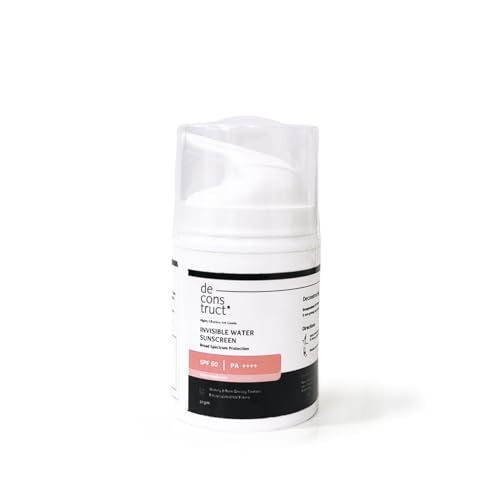 Deconstruct Invisible Water Sunscreen SPF 50 PA+++ With Encapsulated UV Filter Technology| All Skin Types| Water Resistent | No White Cast | For Women & Men | 40g