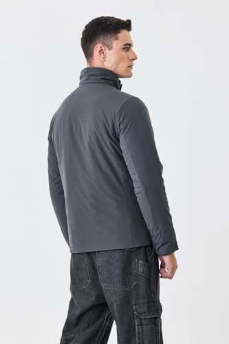 Image of SNITCH Men Casual Jacket | Regular Fit Textured Pattern With Lapel Collar & Full Sleeve | Polyester Blend Zip Closure For Everyday Street Style & Layering