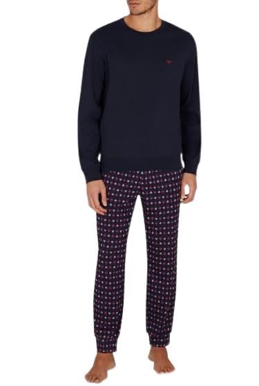 Emporio Armani Classic Pattern Pajamas Set Set di Pigiama Uomo