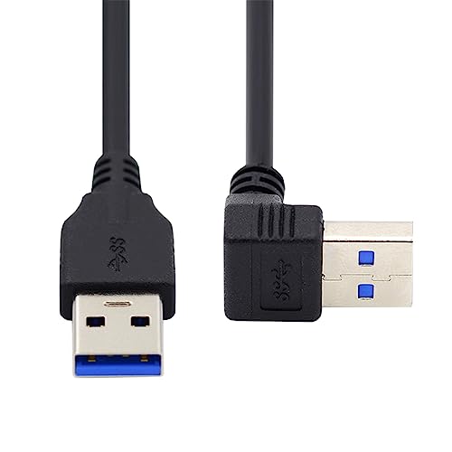 NFHK Abgewinkelter USB-3.0-Typ-A-Stecker auf geraden 3.0-Typ-A-Stecker, Datenkabel mit 5 Gbit/s, 90 Grad, 40 cm