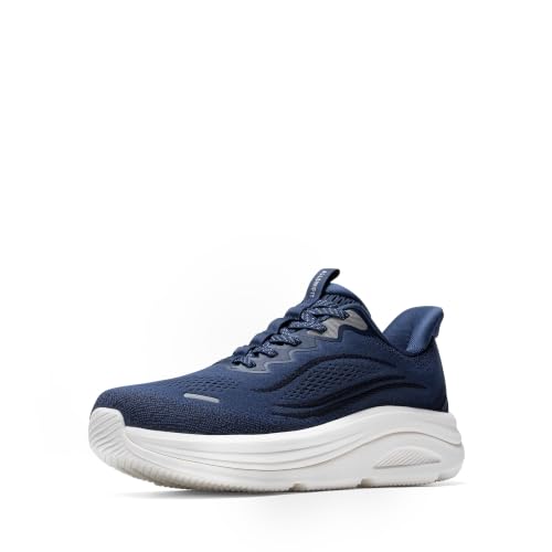 ALLSWIFIT Mens Slip On Wide Toe Box Walking Shoes Hands-Free Barefoot Cushion Running Tennis Arch Support Gym Workout Athletic Fashion Sneakers StediCloud Size 10.5 Blue SARS26002M