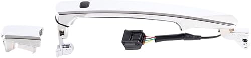 Miniatura 4 de Manija de puerta exterior para Nissan Rogue 2010 2011 2012 2013 lado del pasajero | Delantero | Cromo | Con botón de arranque | Con entrada sin