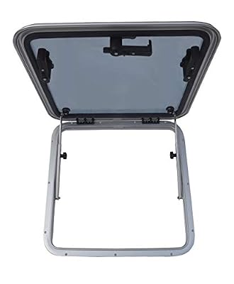 Galamarine Deck Hatch/Marine Hatch Porthole - Anodized Aluminum Square Hatch with Tempered Glass for Boat/Yacht/Nautical/RV (22.6"x22.6")