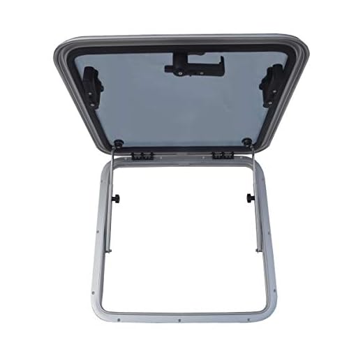 Galamarine Deck Hatch/Marine Hatch Porthole - Anodized Aluminum Square Hatch with Tempered Glass for Boat/Yacht/Nautical/RV (26.6"x26.6")