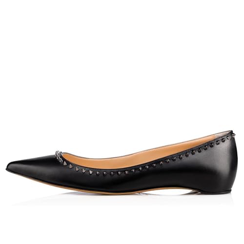 Rivet Pointed Toe Flats Shoes for Women's, Slip on Casual Comfortable Shallow Mouth Ballerina Summer Simple Wedding Party Dress Shoes for Walking Travel Daily Life Mary Janes2