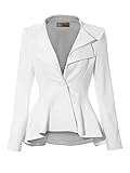 Hybrid & Company Women Double Notch Lapel Office Blazer JK43864 1073T White 1X