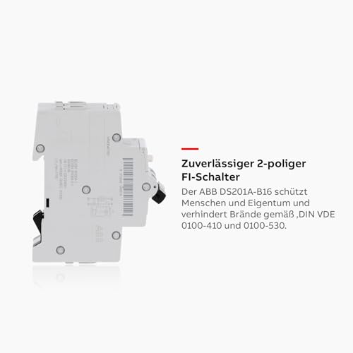 ABB DS201A-B16 FI/LS-Schalter 6kA, 1P+N, Typ A, B16, 30mA, 2 TE• Sicherungsautomat • Leitungsschutzschalter • 2-poliger Fi-Schalter •… – Ansicht 3