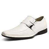 Bruno Marc Men's Giorgio Leather Lined Dress Loafers Shoes,Size 10,White Pu,Giorgio-3