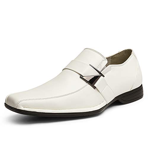 Bruno Marc Men's Giorgio Classic Slip-on Dress Loafers Shoes 8 White