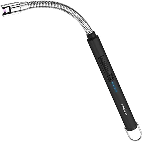 ARECTECH Lighter Candle Lighter Electric Lighter Rechargeable Lighter USB Arc Lighter Plasma for Camping Candle Cooking BBQs Fireworks Black