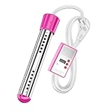 ALCXAZS Riscaldatori elettrici a secchiello Applicazione facile e ampia Prestazioni affidabili Riscaldatore elettrico ad immersione in metallo Riscaldamento rapido, rosa