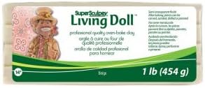 Super Sculpey Living - Muñeca color beige medio, 16.01 oz