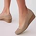Anne Klein Women's Wisher Closed Toe Comfortable Slip-On Business Casual Pump Wedge, Tan Knit, 7