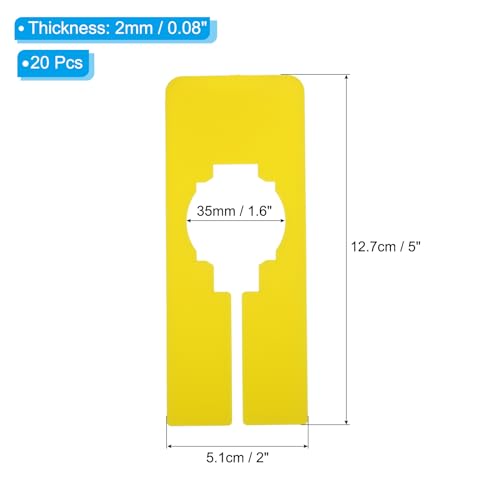 PATIKIL Clothes Dividers for Hanging Clothes 20 Pack Rectangle Closet Clothing Rack Size Dividers Blank Labels Sorting Rectangular Separator for Closet Yellow - Image 2