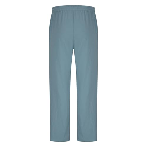 Calças masculinas sólidas casuais com bolsos para uso ao ar livre cintura elástica calça longa mascu