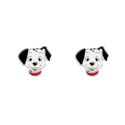 Boucles d'oreilles Disney 101 Dalmatiens en argent sterling et émail noir et blanc
