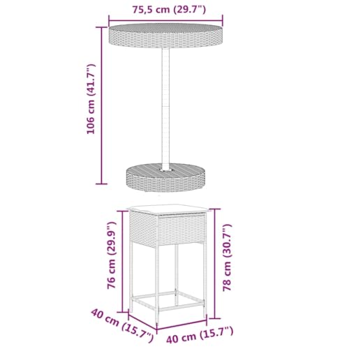 Ensemble de table de pub extérieur compact avec coussins pour optimiser l'espace du balcon - 5