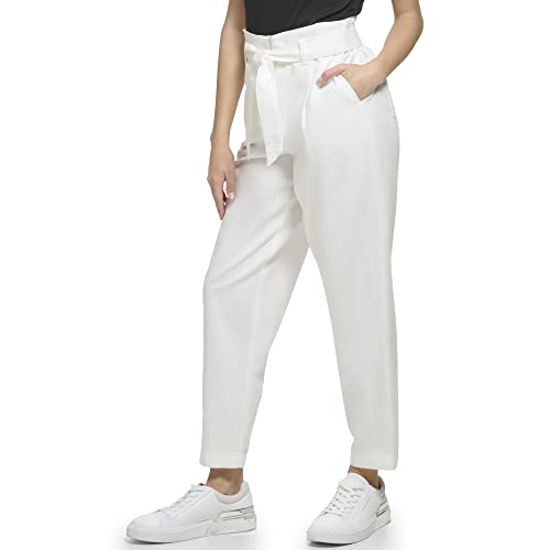 Calvin Klein Women's Conforming Wide Ring Belt Cotton Blend Slim Pant2