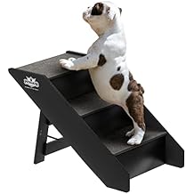 Pet Stairs Safe and Durable Indoor or Outdoor Ramp with 3 Step Design Cat or Dog Steps for Home and Vehicle by PETMAKER Gray