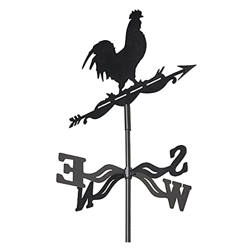 Veleta indicadora de viento con estaca para jardín exterior y diseño de gallo
