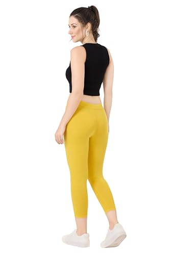 Image of TRASA Tailored Cut & Classic Fit Stretchable Cotton Fabric Mid-Rise Skinny Fit High Ankle Length /Cropped Length Leggings for Women, Available Size - M, L, XL, 2XL, 3XL, 4XL, 5XL