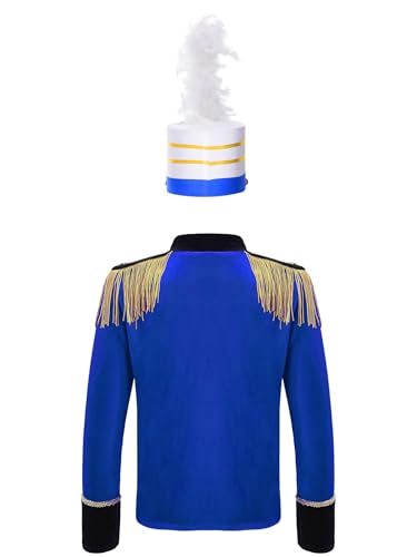 Marching Band Boys Drum Major Uniform Kids Long Sleeve Tassel Majorette Tuxedo Jacket with Hat2