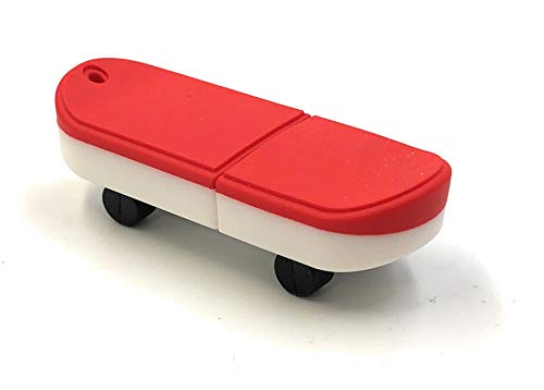 Clé USB 64 Go USB 3.0 en forme de skateboard rouge rigolo pour stockage de données