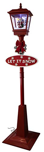 Schneiende Stand LED Laterne 180 cm Rot Motiv Santa...
