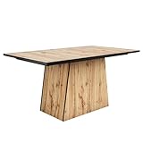 Idemon Moderner Küchen-Esstisch aus Holz, Bistrotisch, Nicht abnehmbar, Tisch für 4-6 Personen, Wohnzimmer, Küche, Frühstückstisch, Esszimmer, Holzfarbe Braun 138.5 * 80 * 75cm