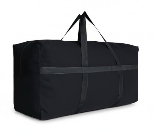 image for DoYiKe Extra Large Canvas Storage Duffle Bag with Zippers and Handles,