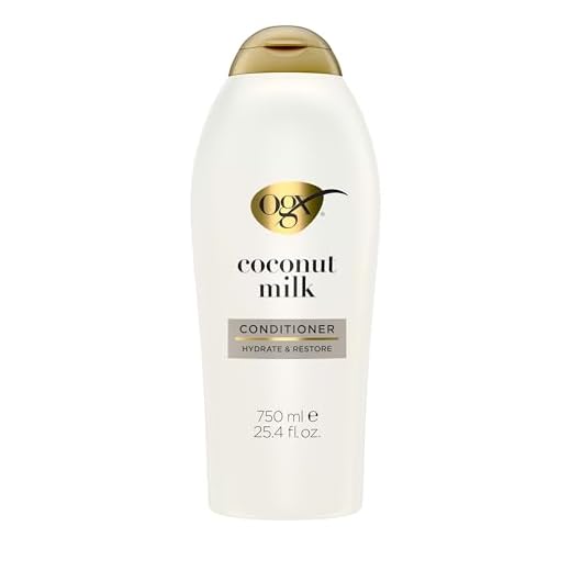 OGX Nourishing + Coconut Milk Moisturizing Conditioner for Strong & Healthy Hair, with Coconut Milk, Coconut Oil & Egg White Protein, Paraben-Free, Sulfate-Free Surfactants, 25.4 fl oz