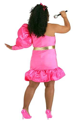 Disfraz femenino 80s estrella pop rosa tallas grandes miniatura 3