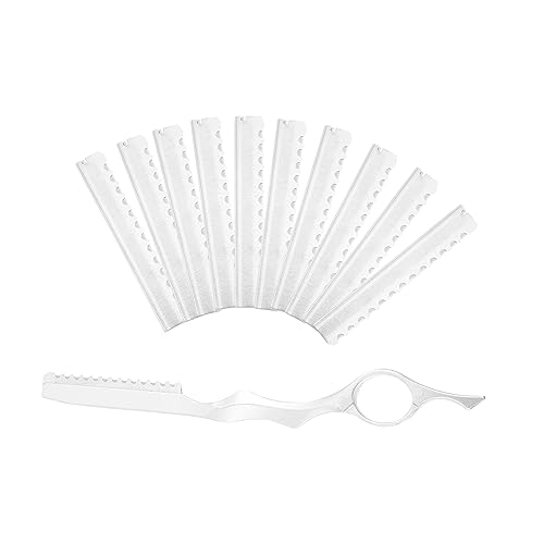 DECOMELODY 1 Juego cuchillo para el cabello shaver maquinas de afeitar hojas de afeitar tijeras para el cabello kit de corte de pelo adelgazador de cabello Acero inoxidable Silver