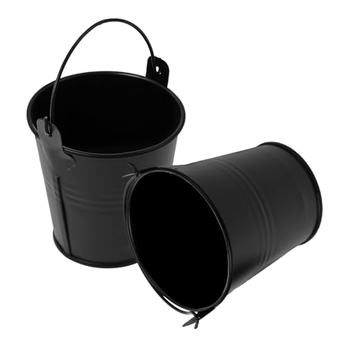 BESPORTBLE 2pcs Outdoor BBQ Grill Grease Drip Bucket Metal Oil Bucket for Barbecue Accessories