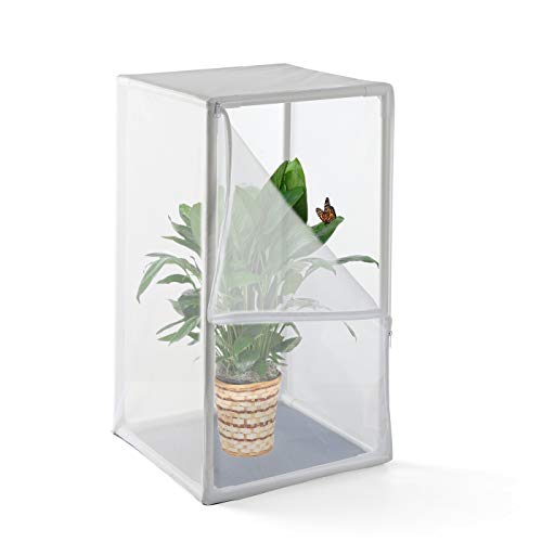 ANTOLL Professional 30 Large Insect Habitat Cage, Dragonfly Butterfly Flying Insect Mesh Cage, Outdoor Observation Plant and Small Animal Terrarium Fixed by PVC Pipe Support-17 x 17 x 30 (White) ANTOLL Professional 30" Large Insect Habitat Cage, Dragonfly Butterfly Flying Insect Mesh Cage, Outdoor Observation Plant and Small Animal Terrarium Fixed by PVC Pipe Support-17 x 17" x 30 "(White)