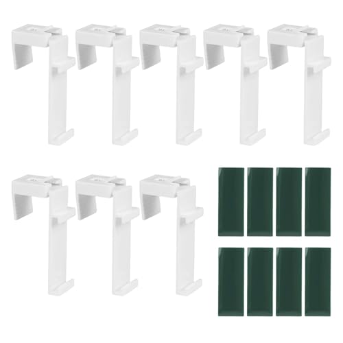 Soportes A Pinza Larga para Enrollables Dobles， 8 Piezas con Fijación Sin Perforación, Soportes Universales para Ventanas De PVC, Madera Y Aluminio, Soporte De Abrazadera para Persiana Plisada