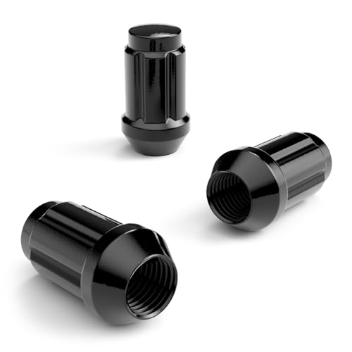 Image of StanceMagic - 23pcs Tuner Spline Lug Nuts - 1 /2x20 Threads, Closed End, Cone Seat - Includes Socket Key Tool - Compatible with Jeep Cherokee Wrangler Liberty and More - Black, 1.4in Length