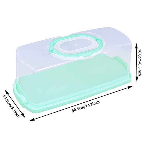 Trbidrbo 2 Piece Portable Bread Box Holder With Handle, Rectangular Loaf Cake Containers For Bagels, Bread Rolls, Buns Or Baguettes, 13 Inches (Green) #TOP1