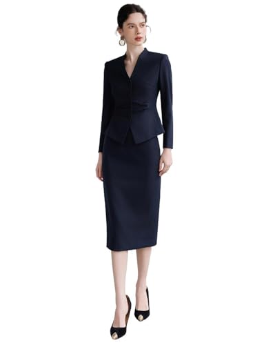 Robe de Costume Femme : Smokings sans Col de Qualité Supérieure avec Jupe