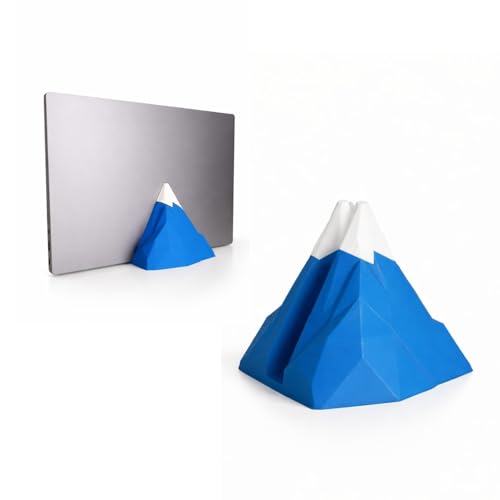 Image of Yellow Lab | Vertical Laptop Stand | Mountain Dock | Compatible with All laptops | Space-Saving Design | Compatible with MacBook, Samsung, Dell | White and Blue | (Light Blue | Cobalt | White Snow)