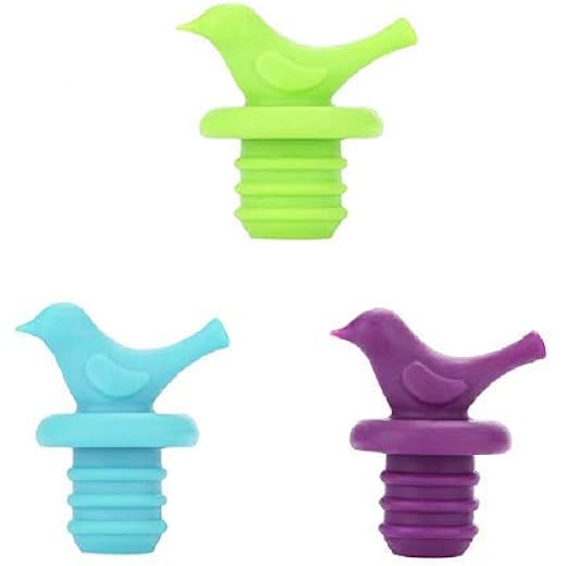 KARP Little Bird Wine Stopper Assorted Colors - 3 Nos