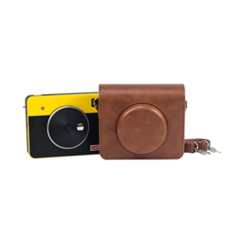 MUZIRI KINOKOO Mini Shot 3 Retro Case Compatible for Kodak C300R / Mini Shot 3 Instant Camera & Printer - PU Leather Protective Case - Durable and Lightweight -Brown Cover